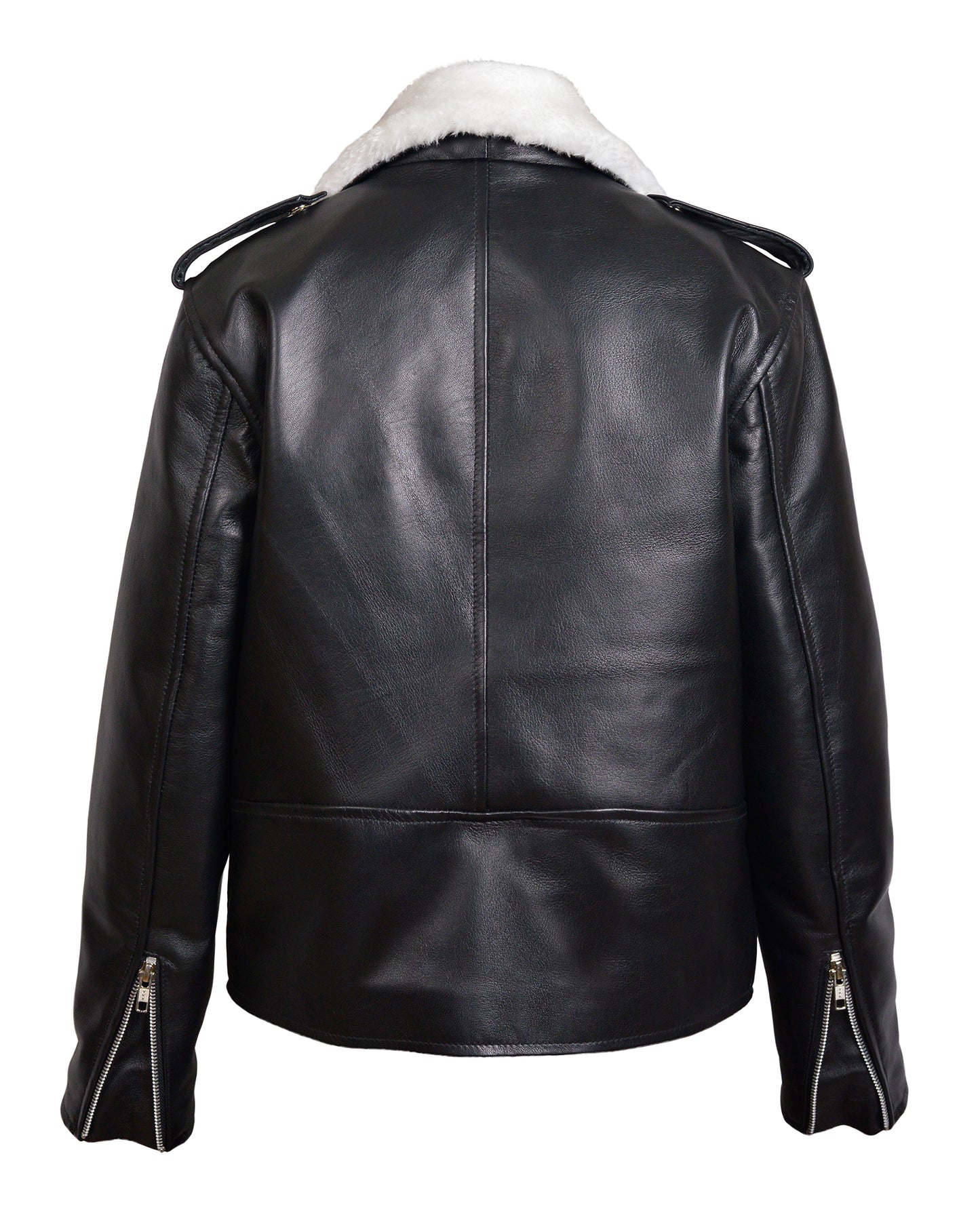 Children’s Real Leather Retro Urban Jacket - Patrol with Removable Faux Fur Collar