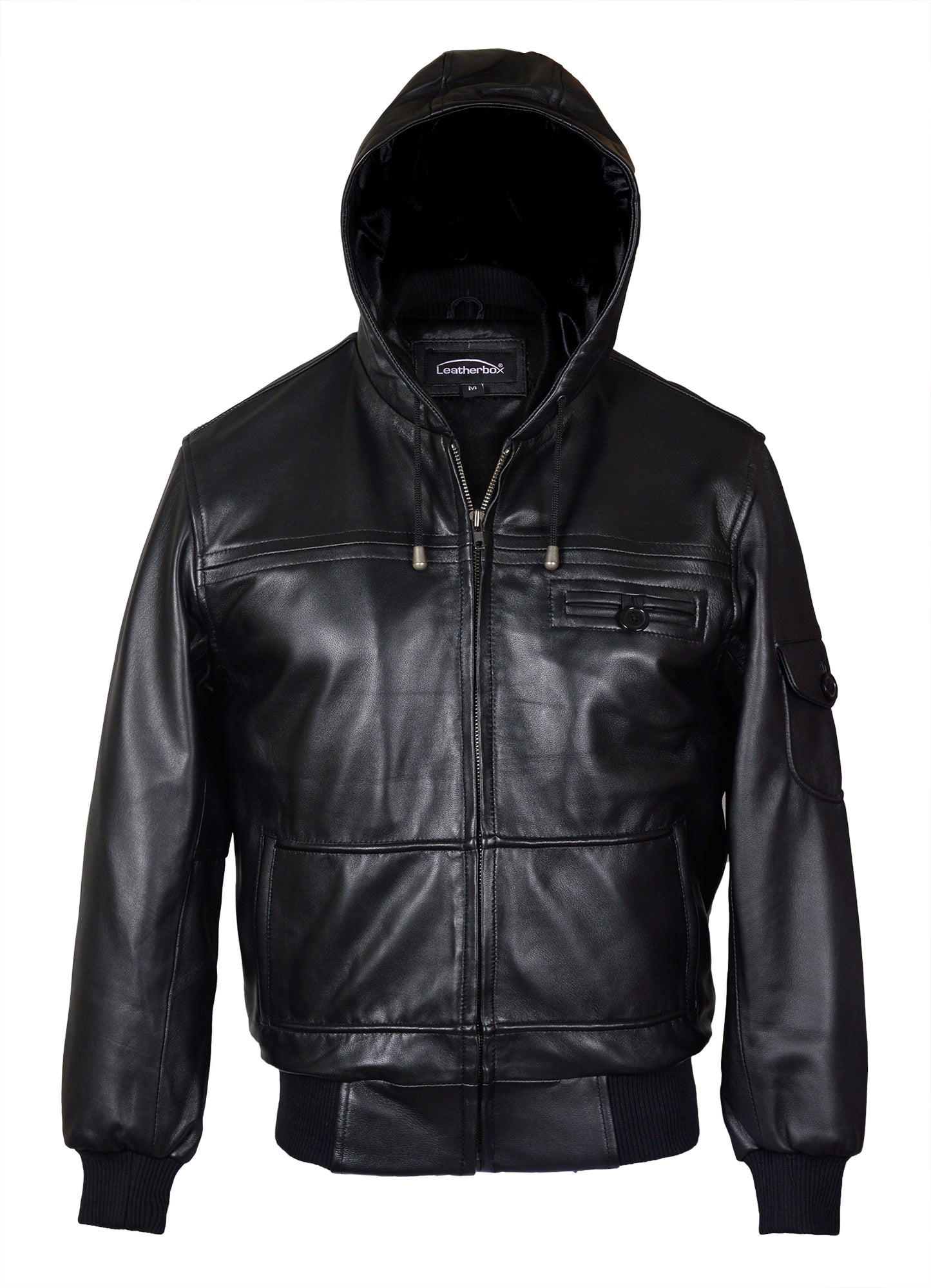 Men's Leather Hooded Jacket – 100% Premium Real Leather