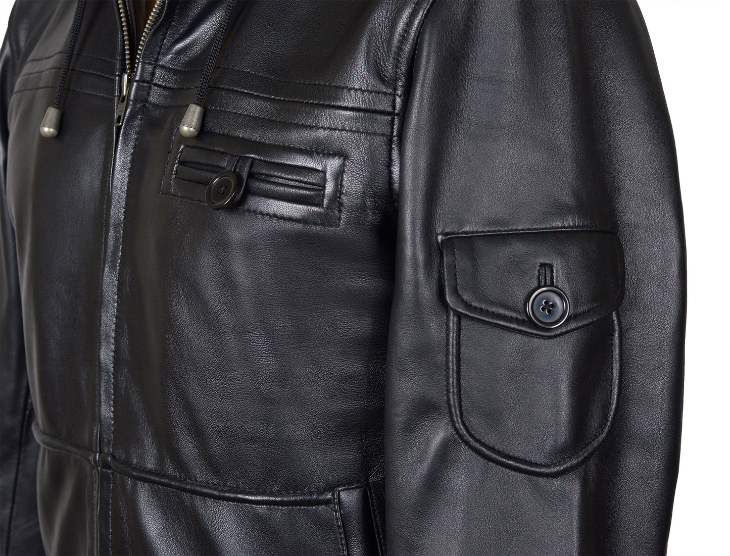 Men's Leather Hooded Jacket – 100% Premium Real Leather