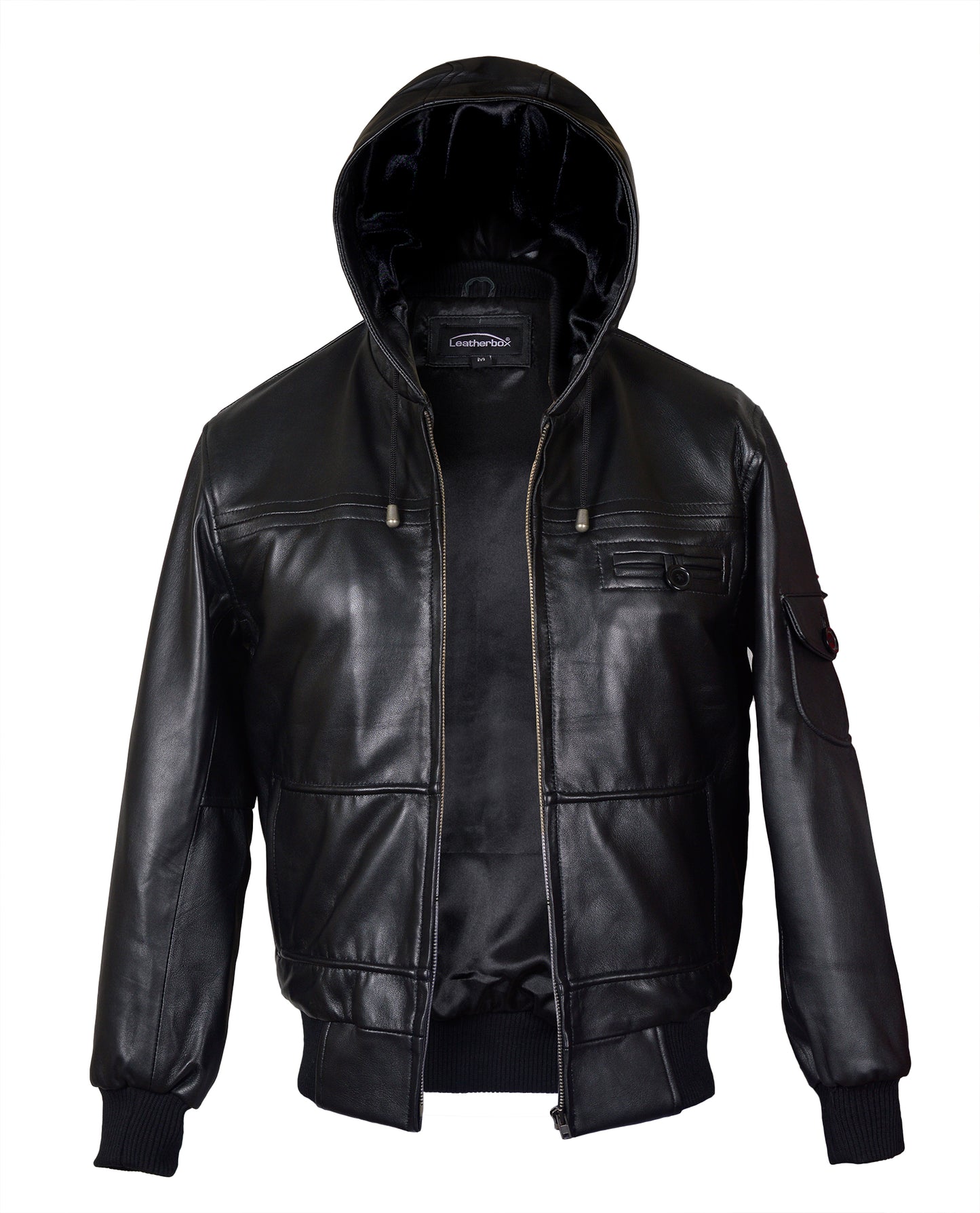 Men's Leather Hooded Jacket – 100% Premium Real Leather