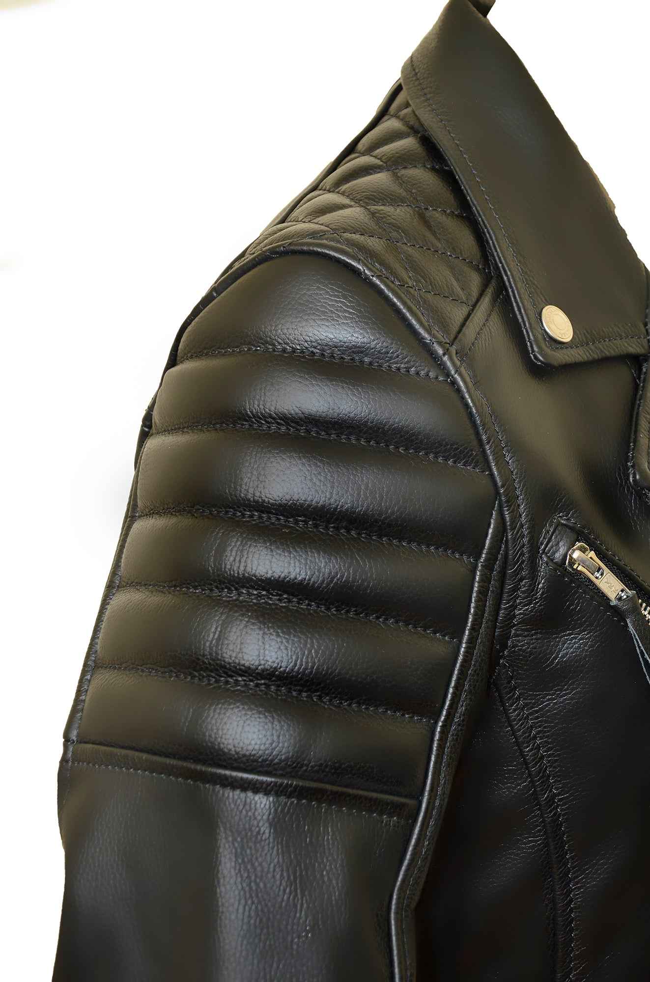Women's Real Leather Classic Biker Style Jacket in Black - The Augusta