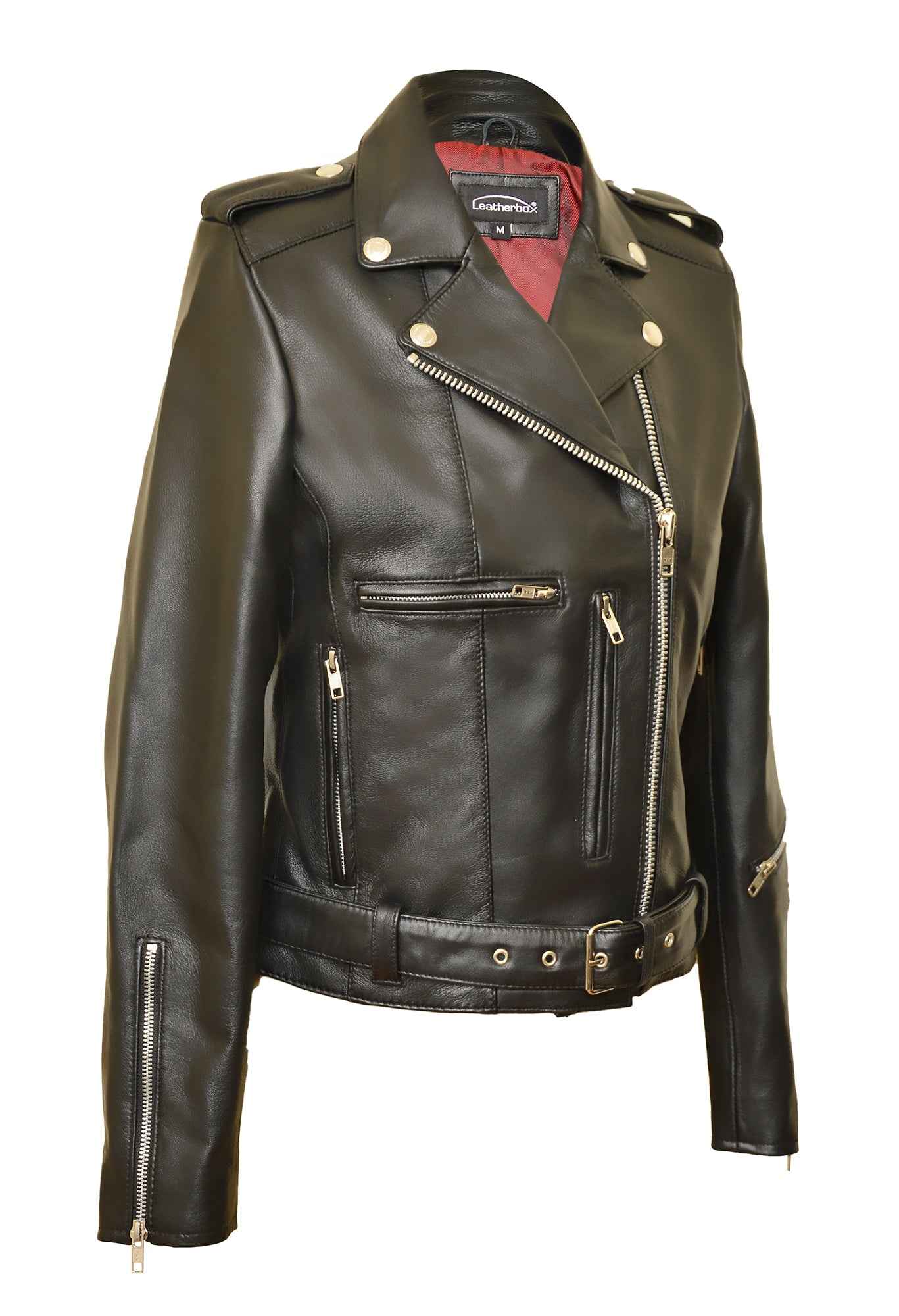 Women's Real Leather Biker Jacket Style - Vixen