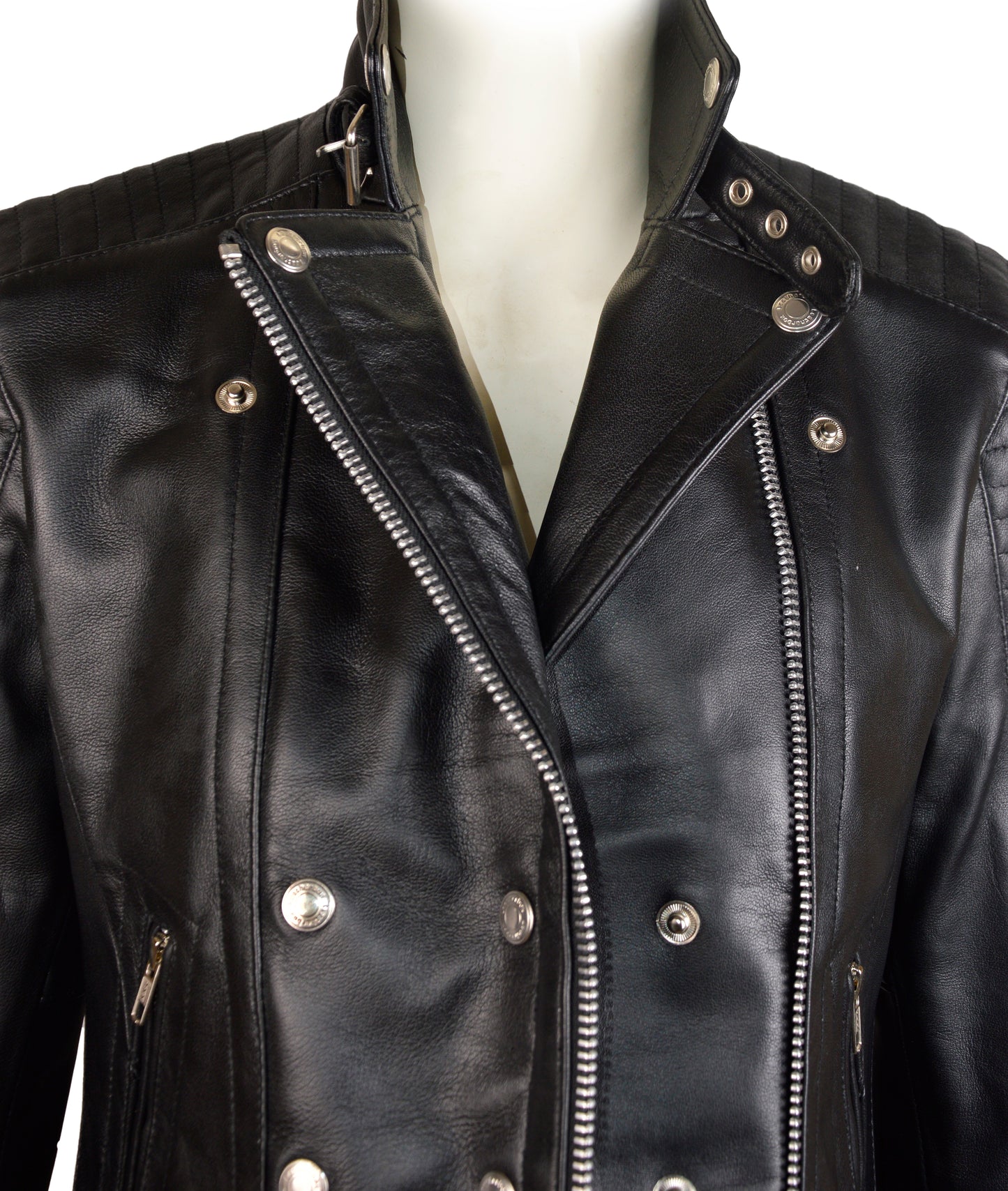 Women's Real Leather Classic Biker Style Jacket in Black - The Lyra