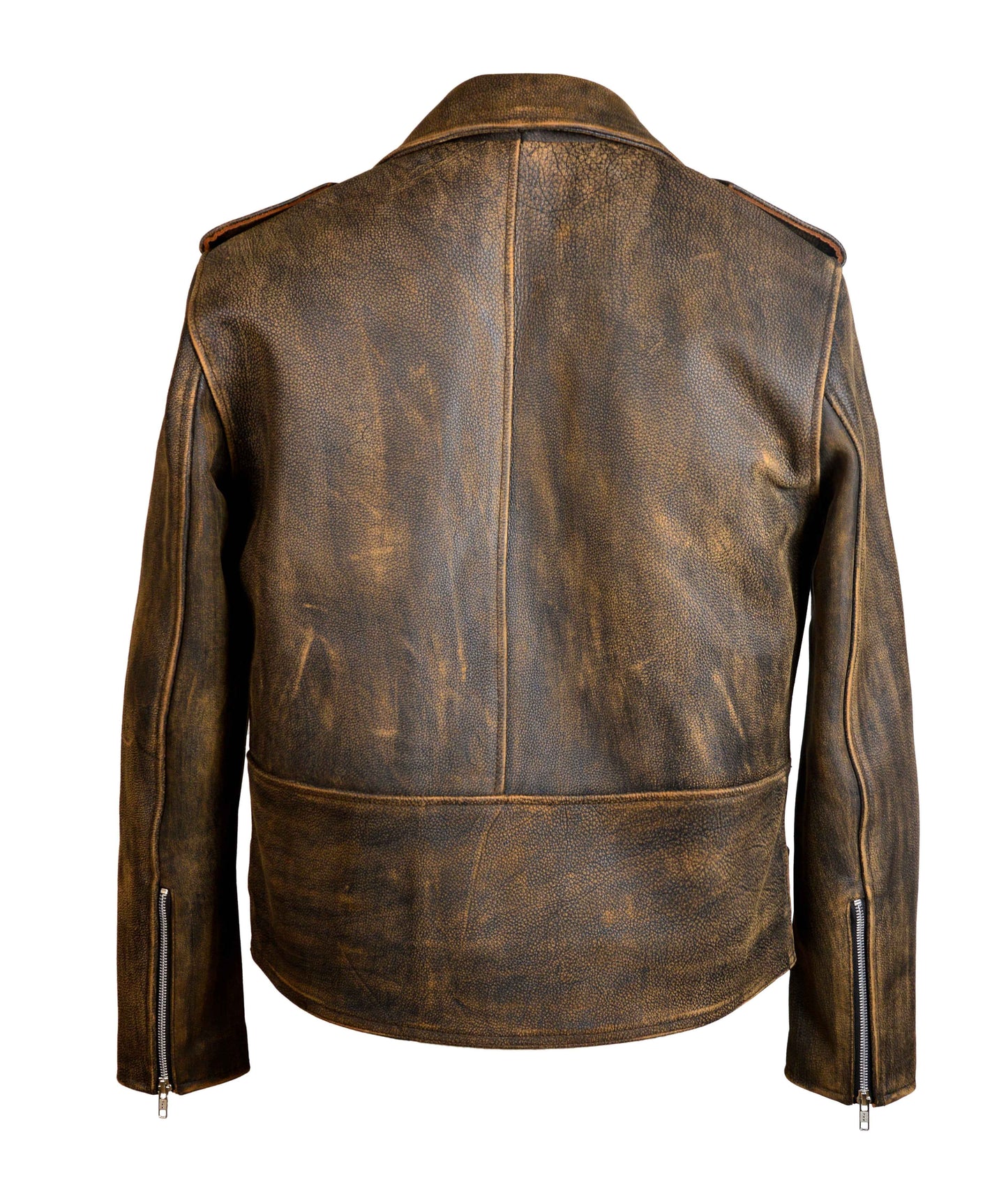 Leather Biker Jacket – Antique Brown Brando by Skintan