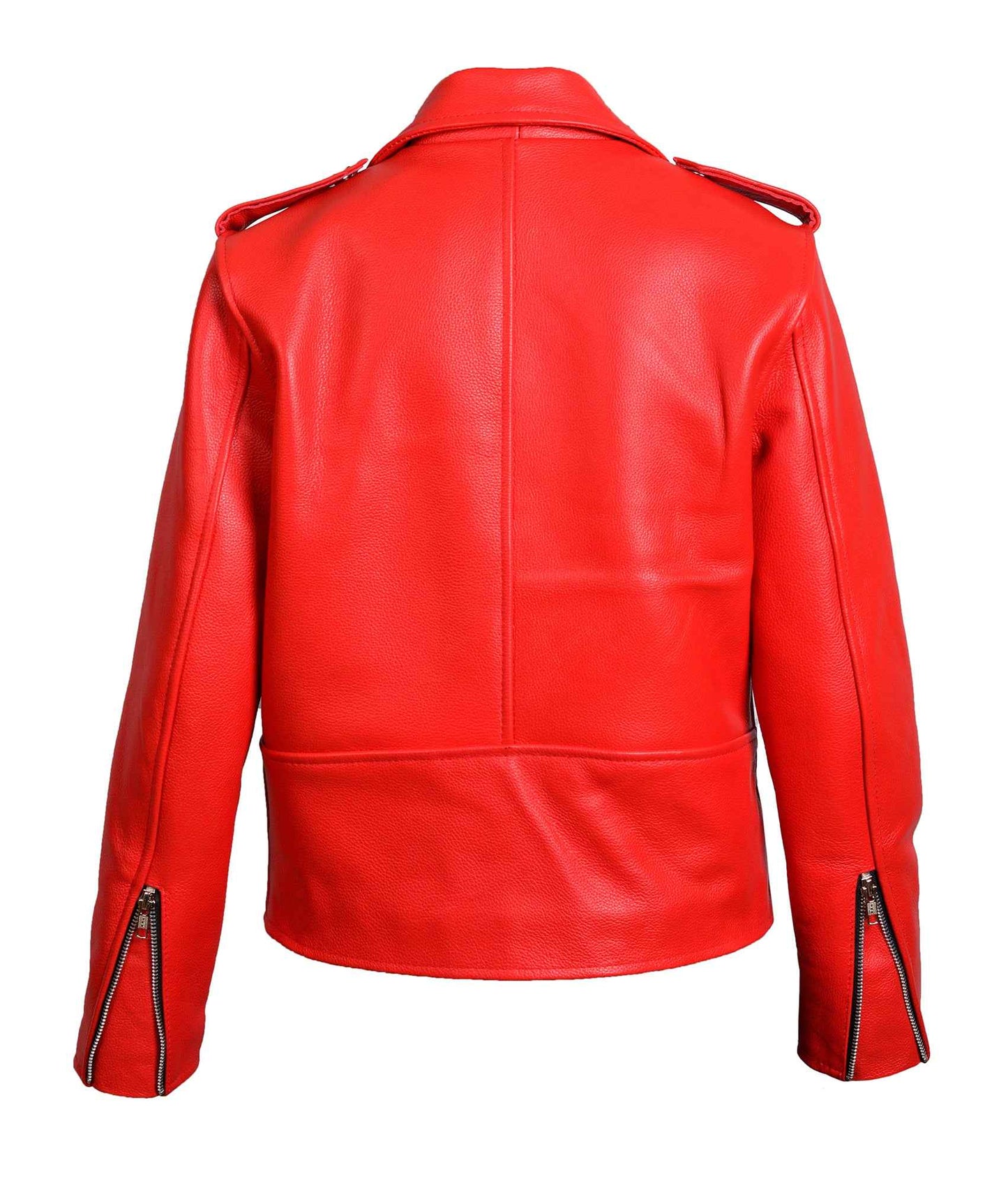 Children’s Real Leather Retro Biker Jacket - Brando in Red
