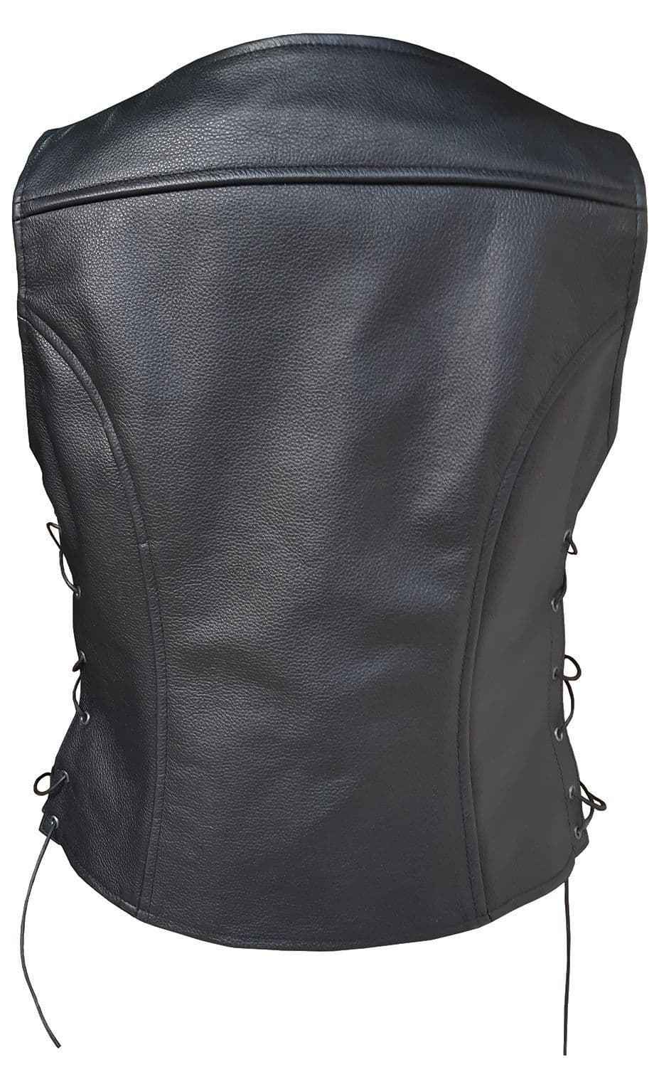 Women's Leather Waistcoat in Black Cowhide - Rebel