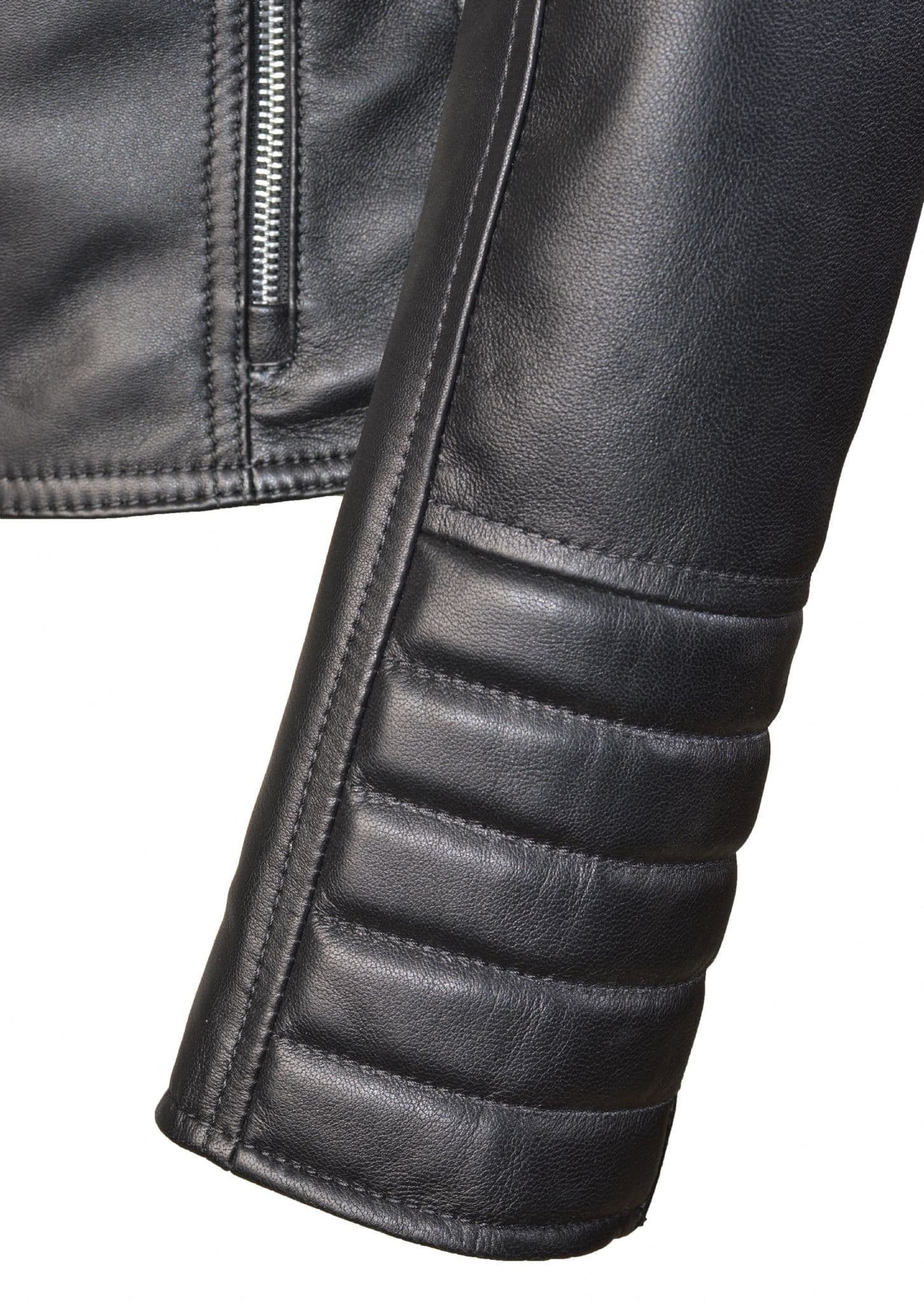 Womens Leather Biker Style Jacket in Black Nappa - Rogue