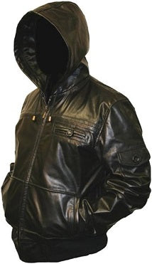 Men's Leather Hooded Jacket –  100% Premium Real Leather