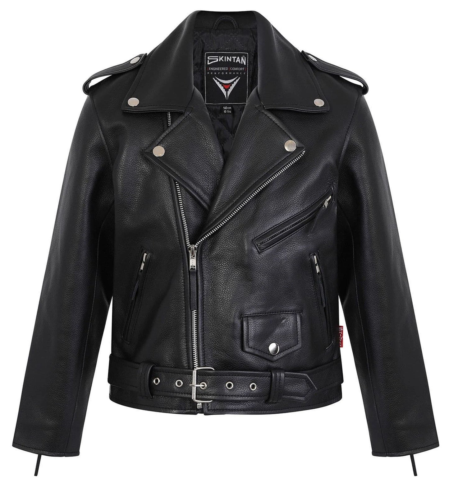 Children’s Real Leather Retro Biker Jacket - Brando