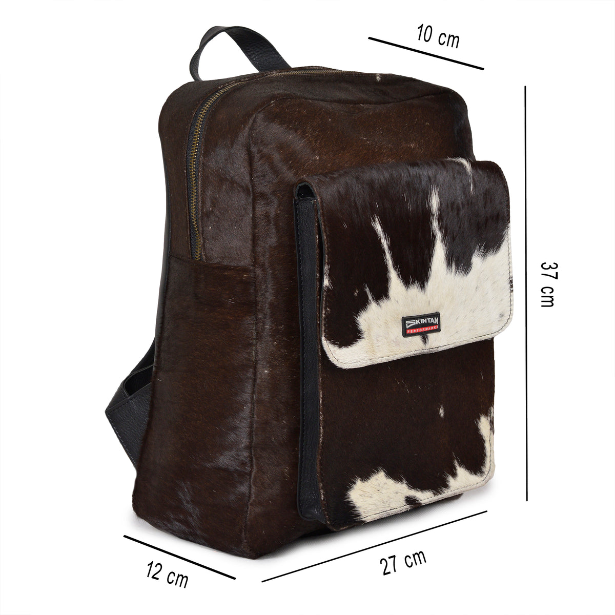 Hair-On Cowhide Leather Backpack | Leather | Dark Brown Rucksack