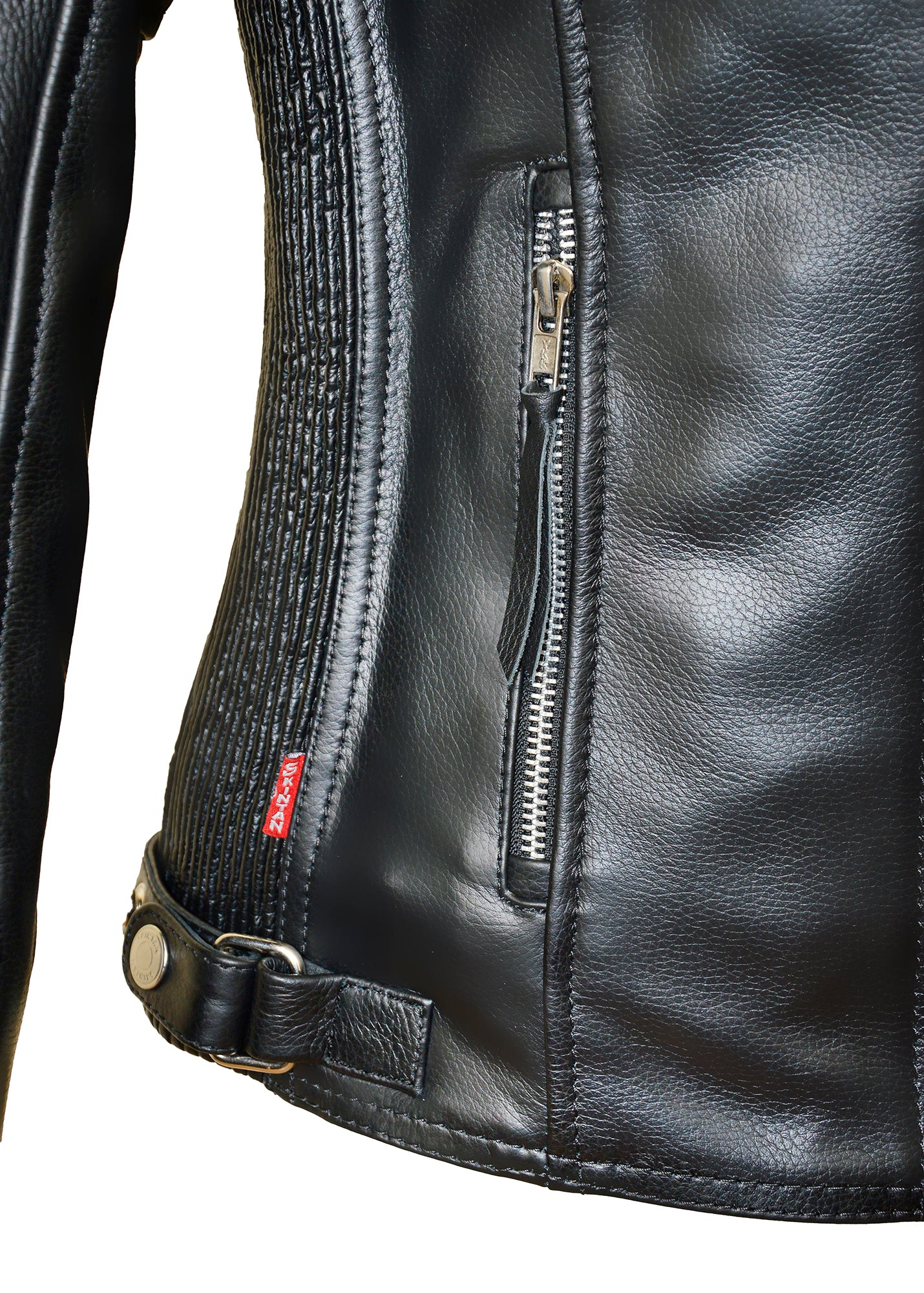 Women's Real Leather Classic Biker Style Jacket in Black - The Augusta