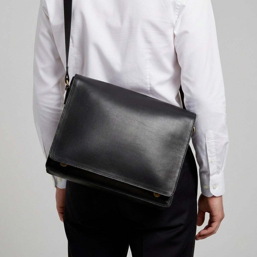 Executive Full-Grain Leather Messenger | Leather | Laptop Bag