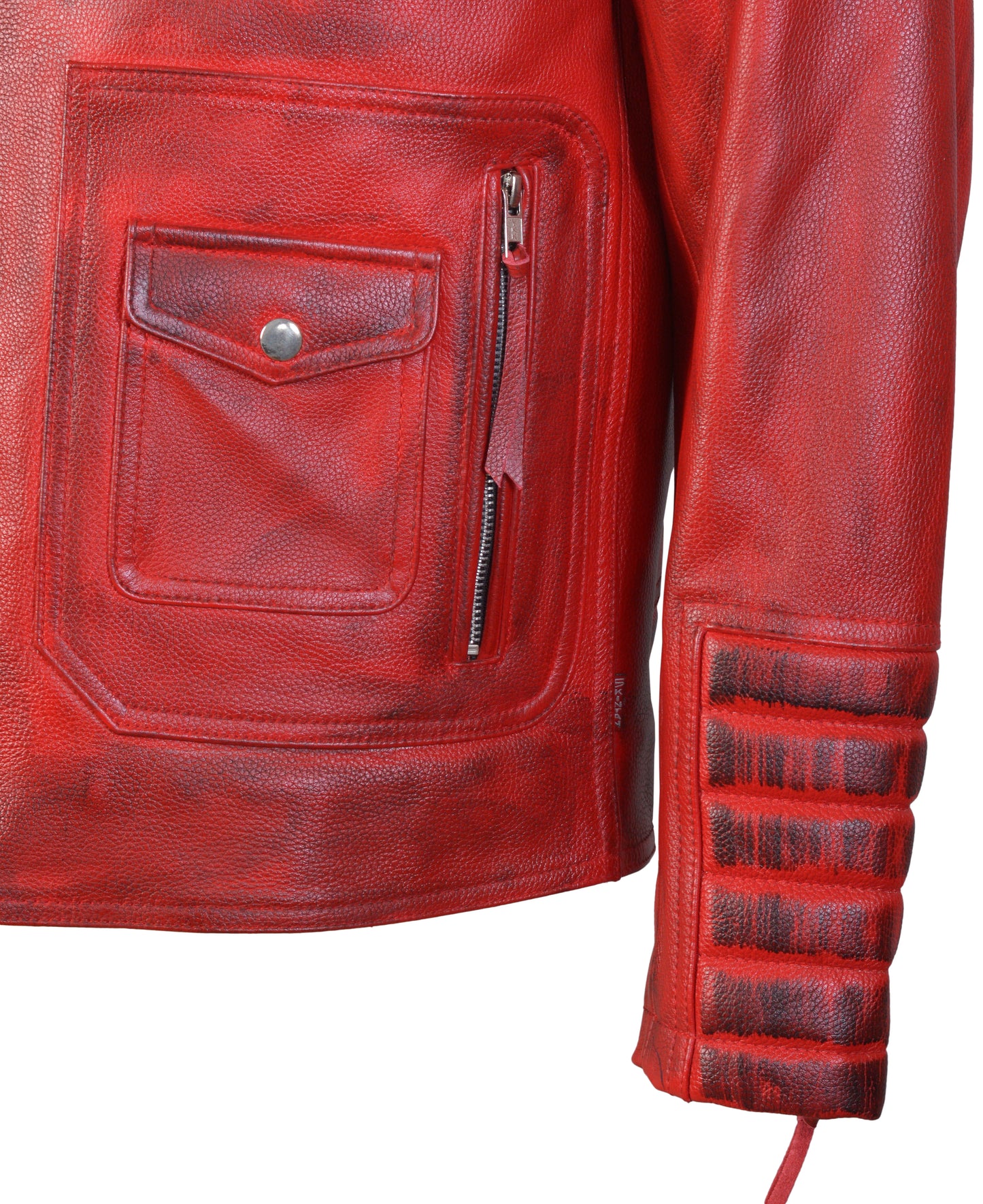 Leather Motorcycle Jacket –  Valdez by Skintan (Red)