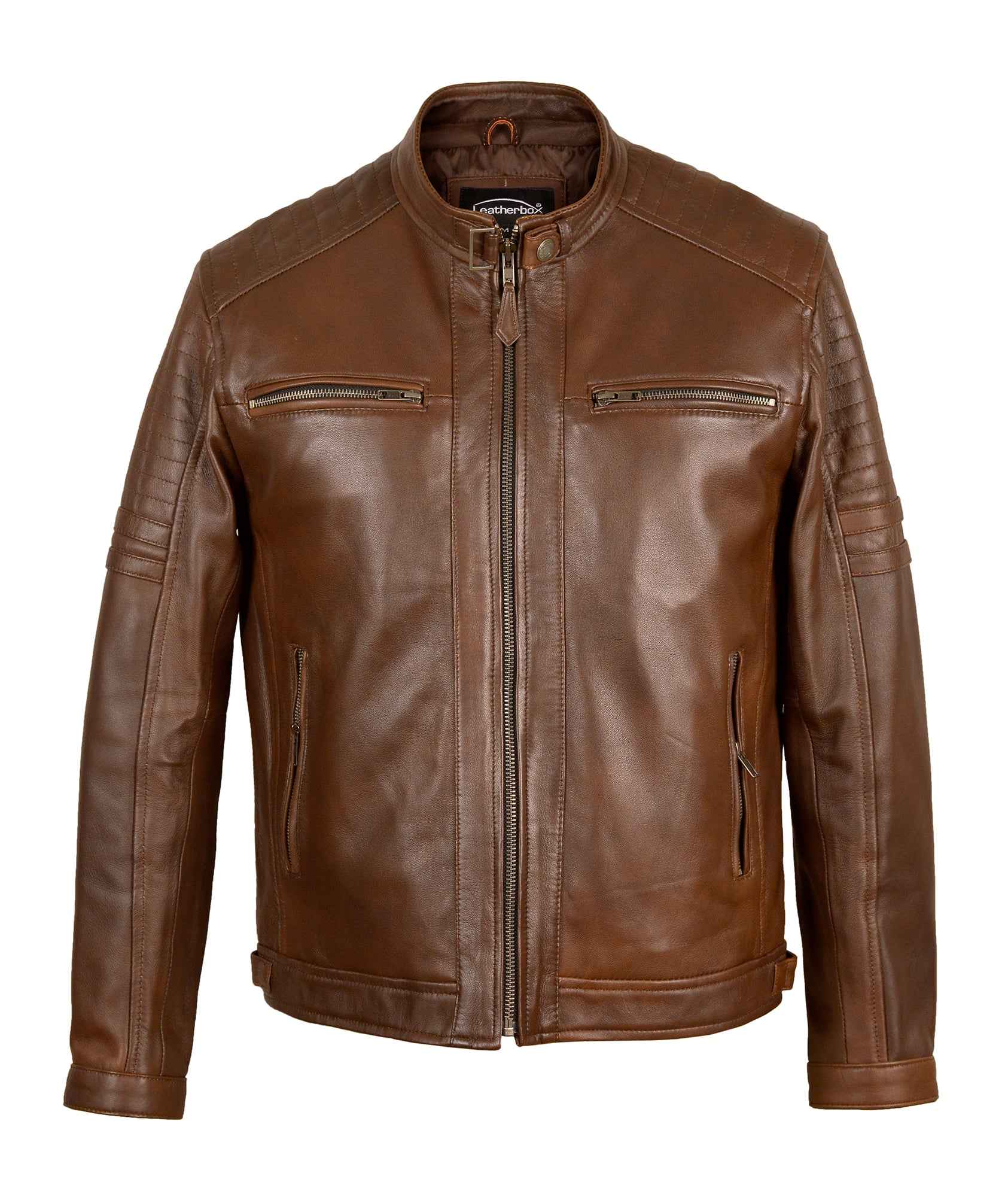 Men's Brown Leather Bomber Jacket - The Apex in Ultra-Soft Sheep Nappa
