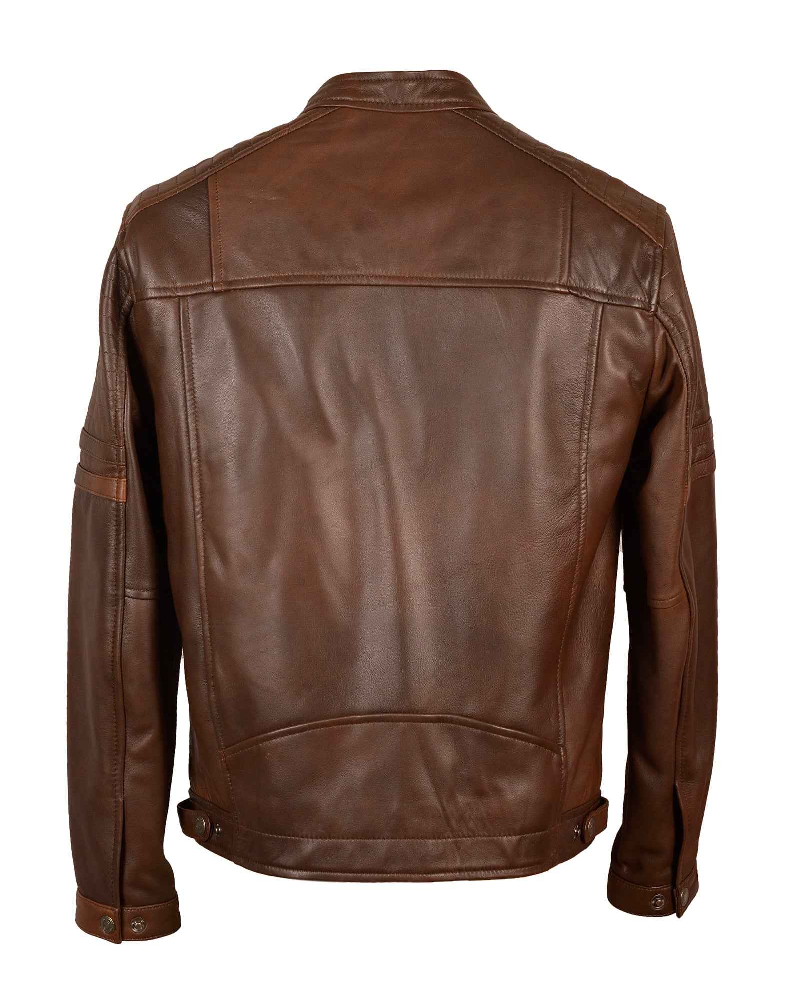 Men's Brown Leather Bomber Jacket - The Apex in Ultra-Soft Sheep Nappa