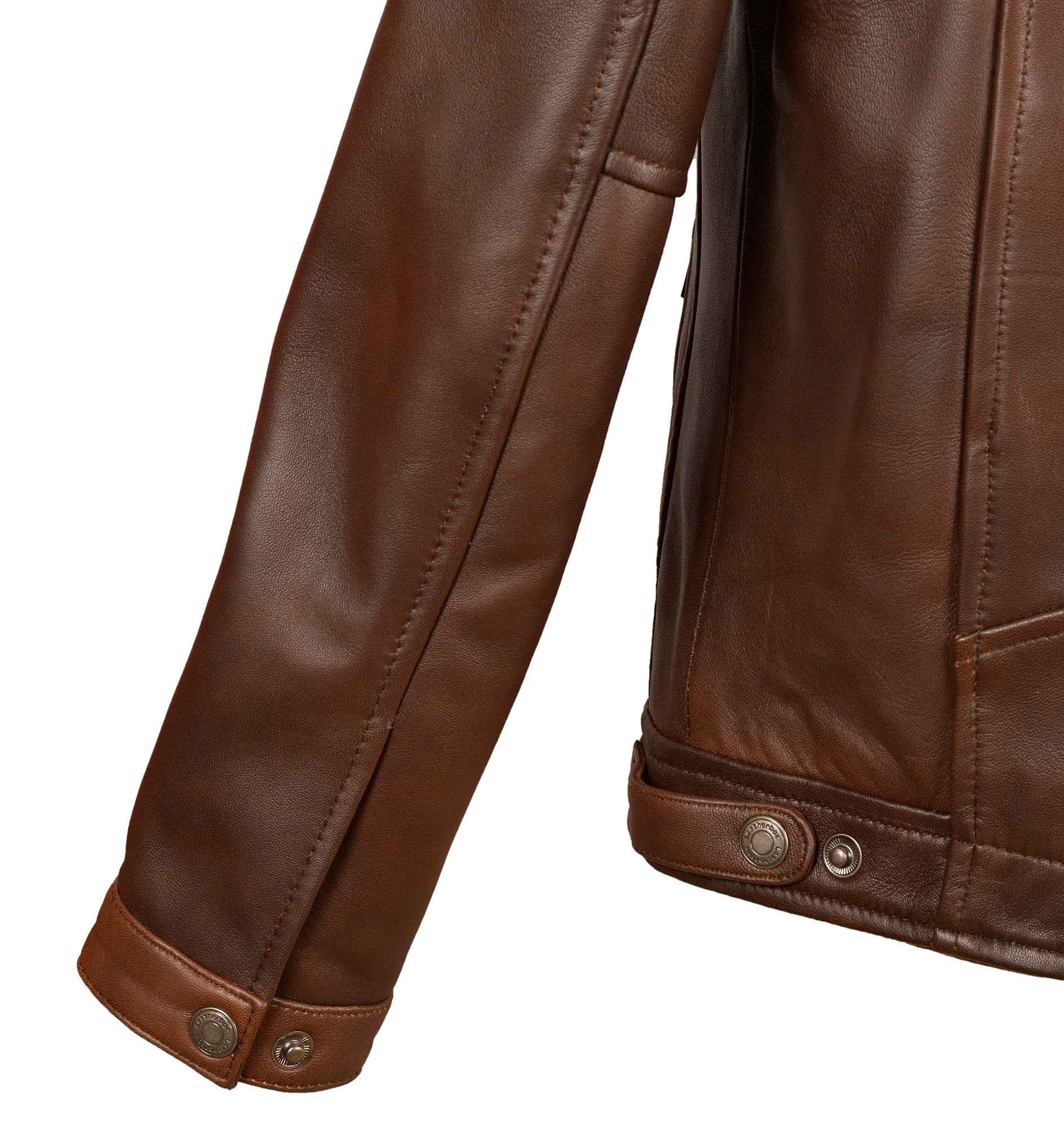 Men's Brown Leather Bomber Jacket - The Apex in Ultra-Soft Sheep Nappa