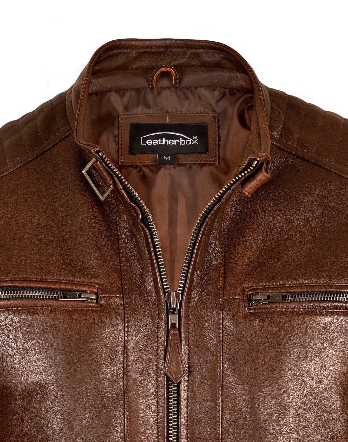 Men's Brown Leather Bomber Jacket - The Apex in Ultra-Soft Sheep Nappa