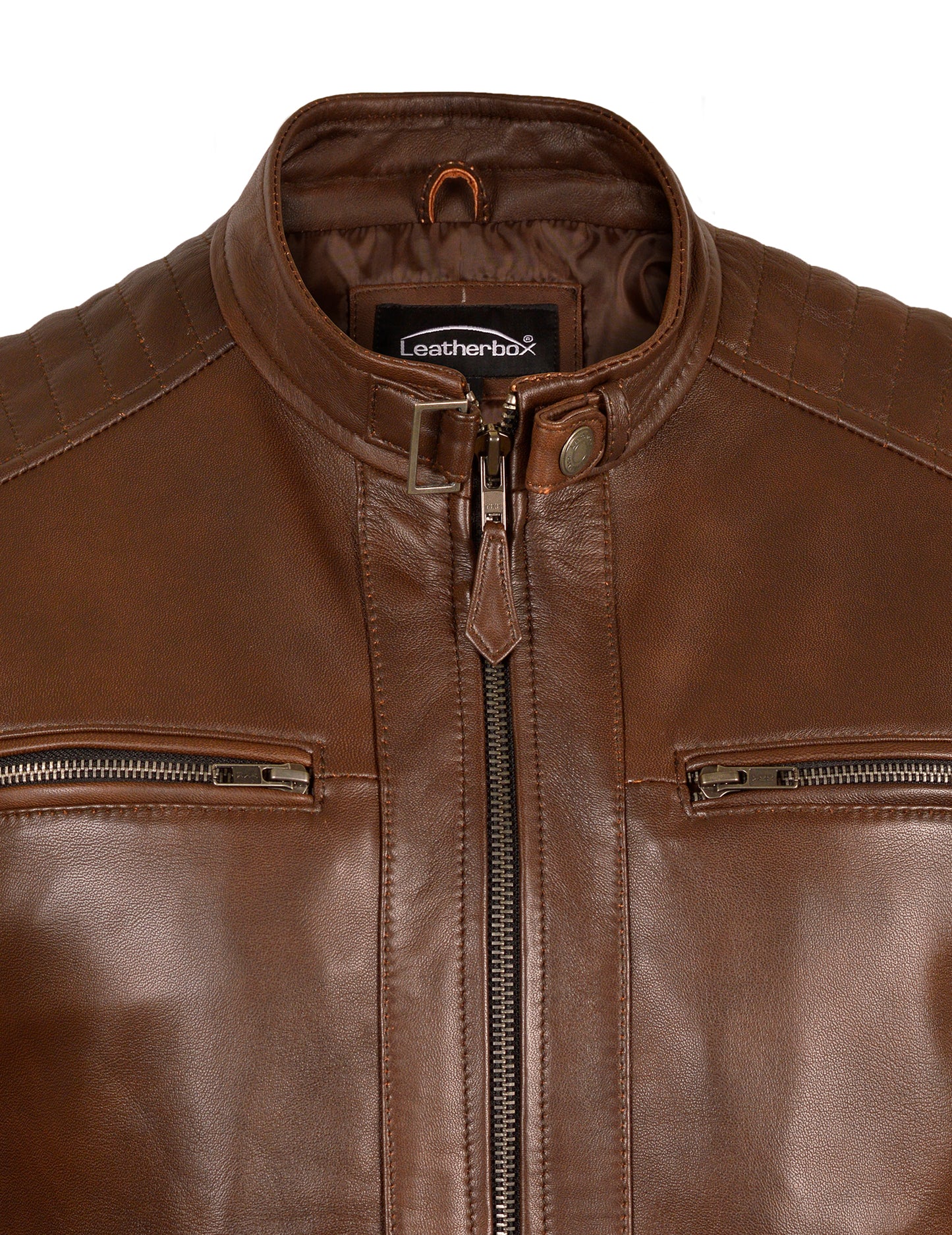 Men's Brown Leather Bomber Jacket - The Apex in Ultra-Soft Sheep Nappa