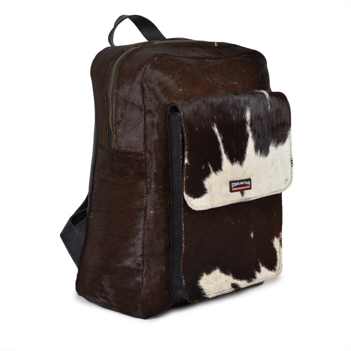 Hair-On Cowhide Leather Backpack | Leather | Dark Brown Rucksack