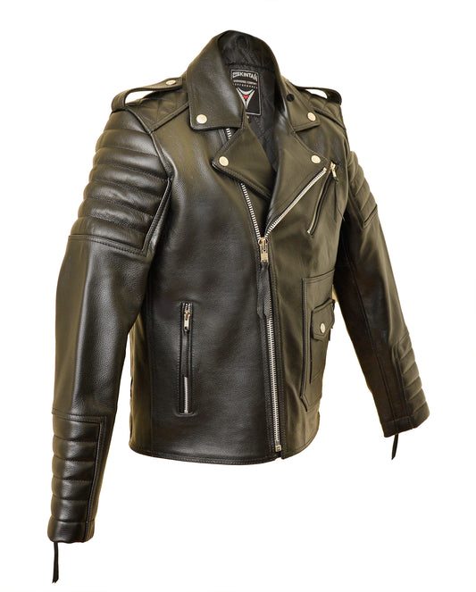 Leather Motorcycle Jacket –  Valdez by Skintan (Black)