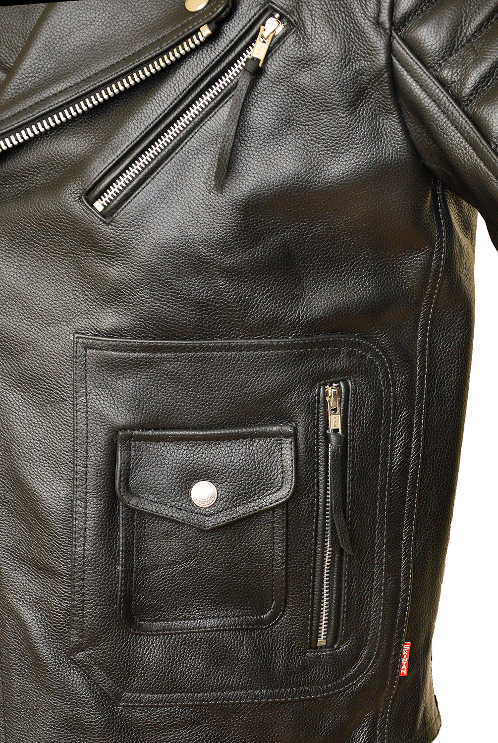 Leather Motorcycle Jacket –  Valdez by Skintan (Black)