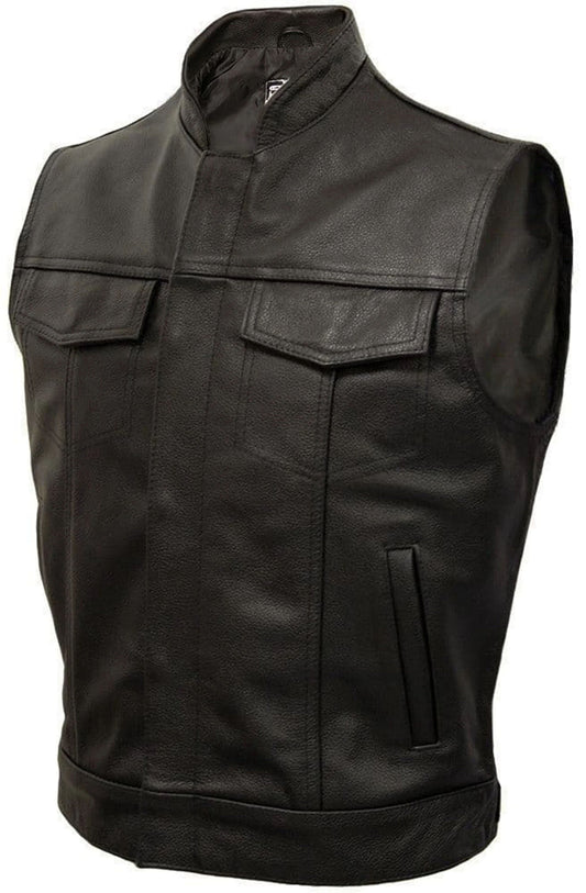 Leather Motorcycle Waistcoat –  Jax by Skintan