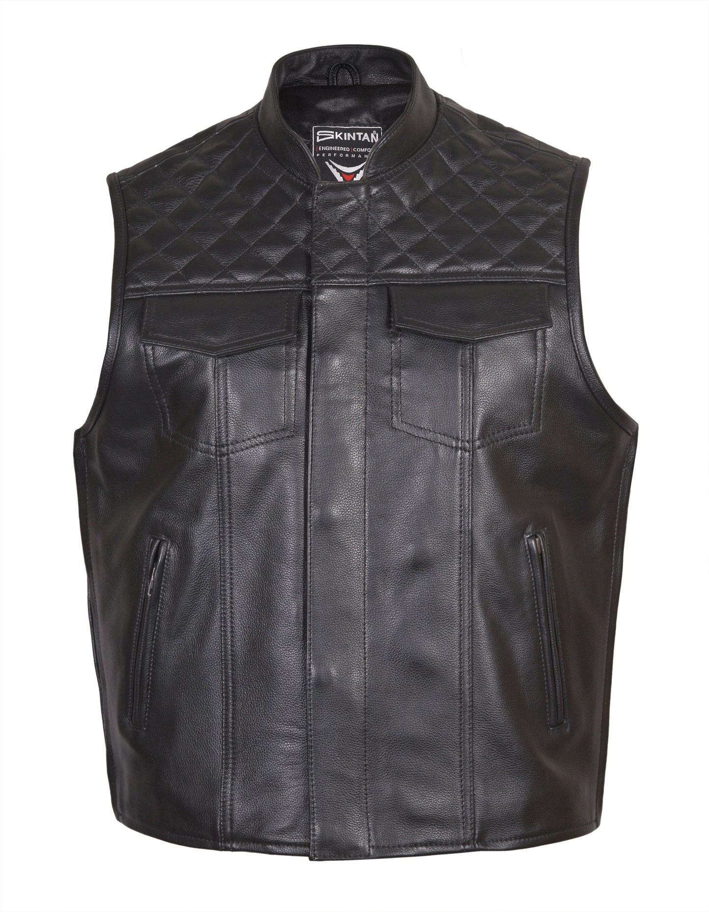 Leather Motorcycle Waistcoat –  Grenadier by Skintan