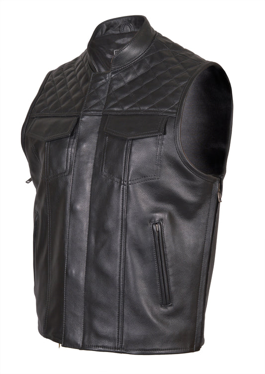 Leather Motorcycle Waistcoat –  Grenadier by Skintan