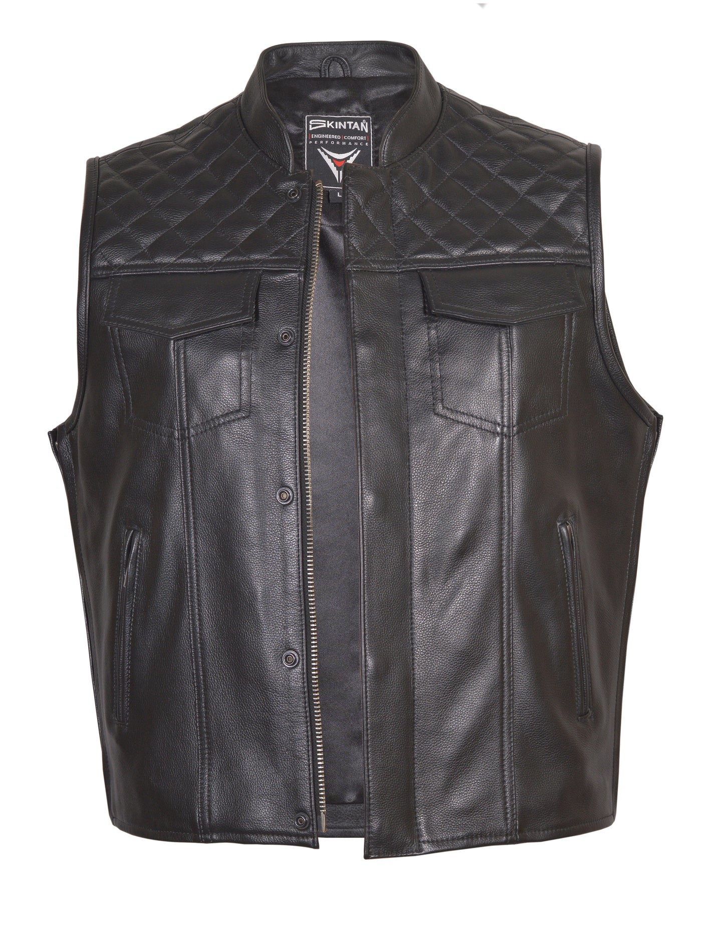 Leather Motorcycle Waistcoat –  Grenadier by Skintan