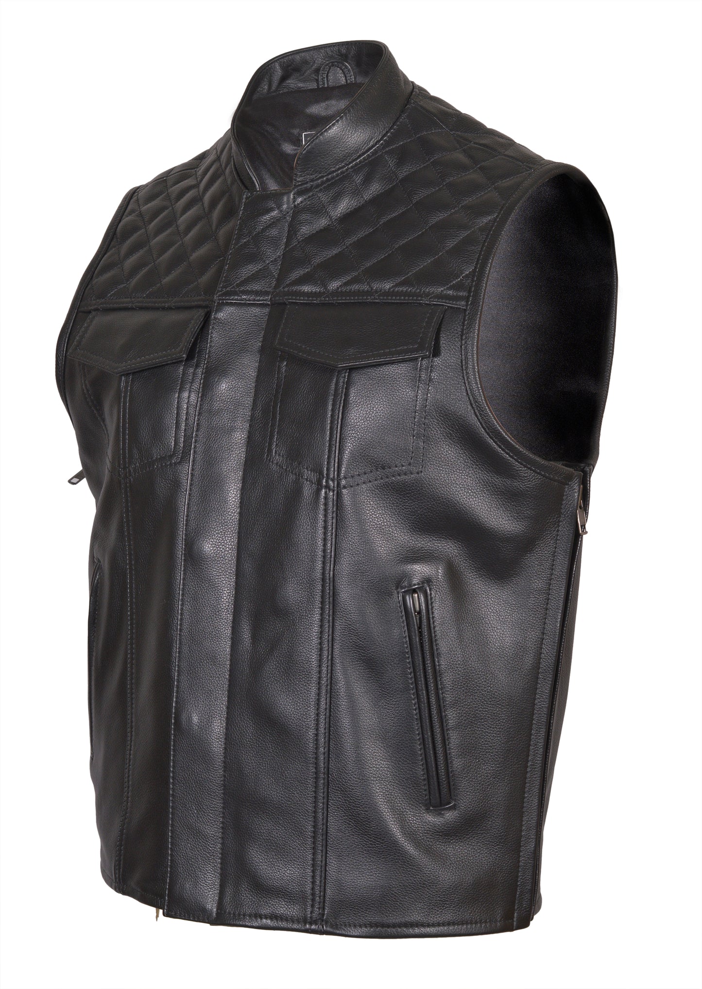 Leather Motorcycle Waistcoat –  Grenadier by Skintan