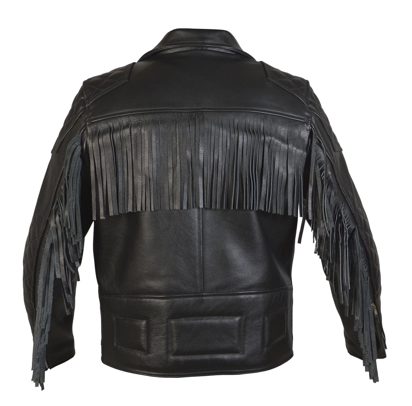 Leather Biker Jacket with Fringes – Diamond Fringed by Skintan