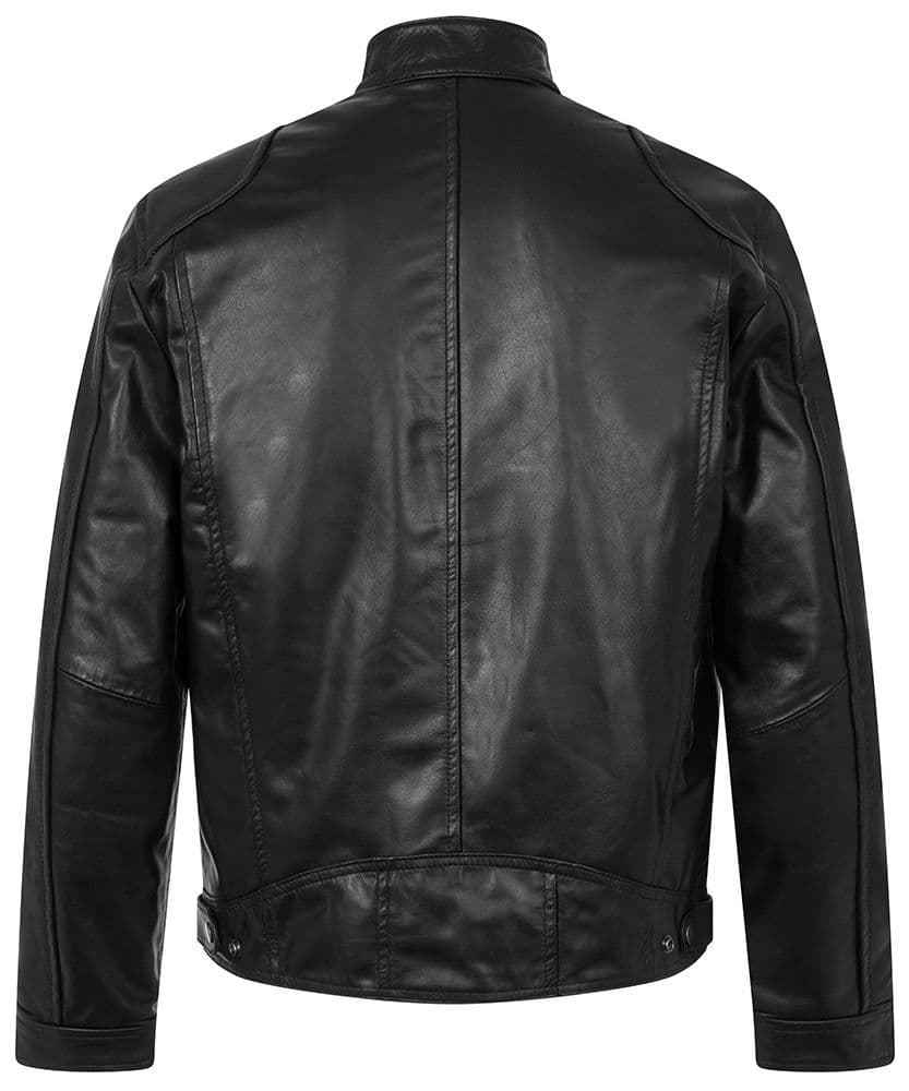 Men's Leather Cafe Racer Style Fashion Jacket - MF1830