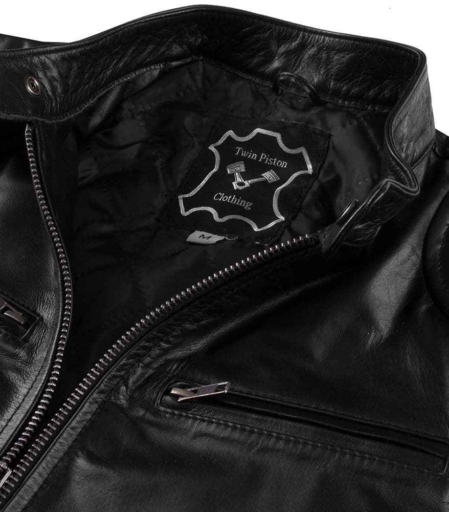 Men's Leather Cafe Racer Style Fashion Jacket - MF1830